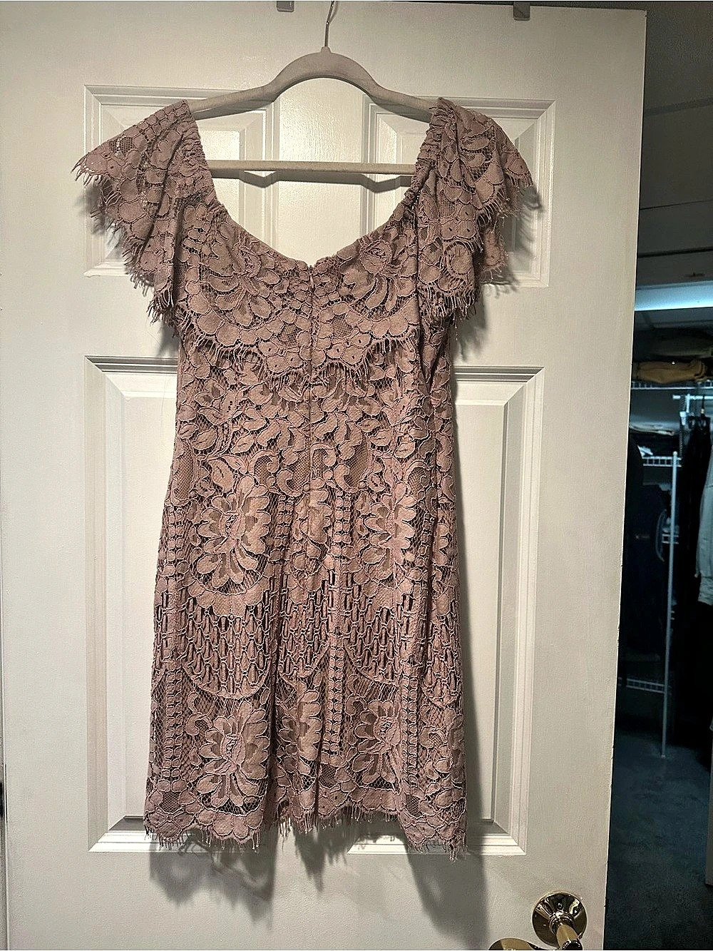 WAYF Pink Floral Lace Mini Dress Like New